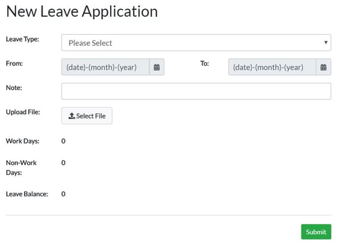 Activ8 New Leave Application Form