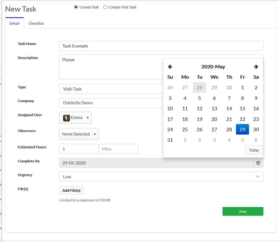 Activ8 Task Deadlines