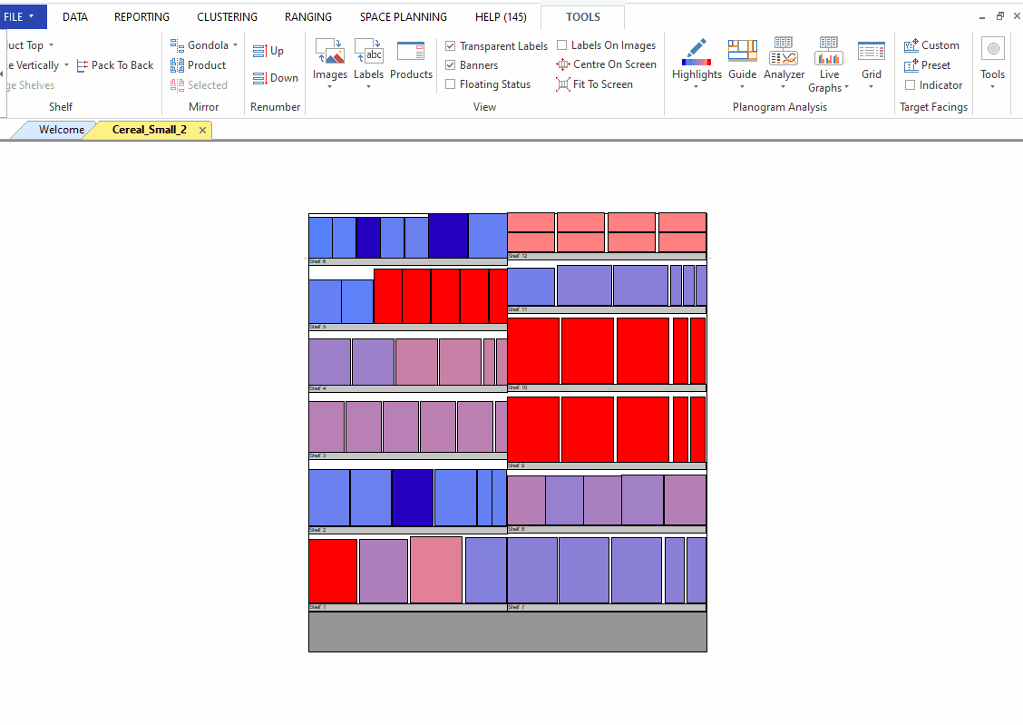 DotActiv Planogram Analysis Grid