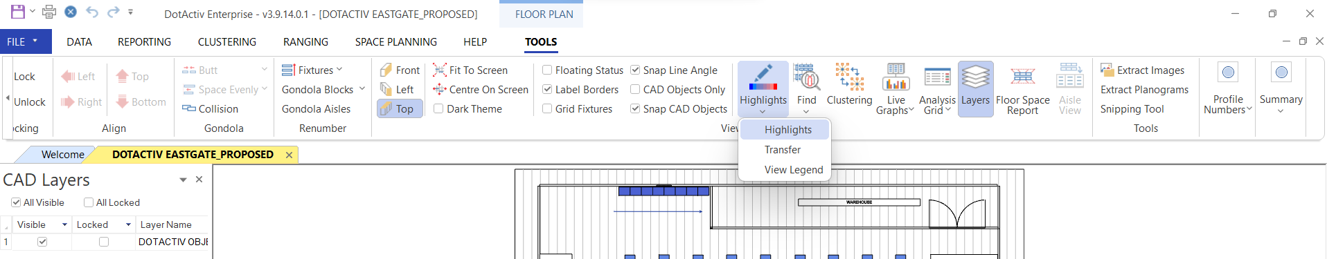 Highlights Function in DotActiv Software