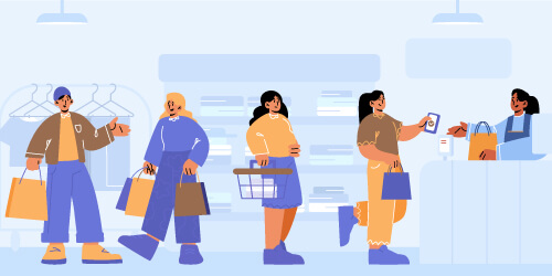 People Shopping In A Store
