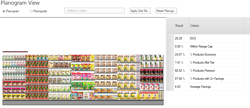 Planogram View - Range Optimizer