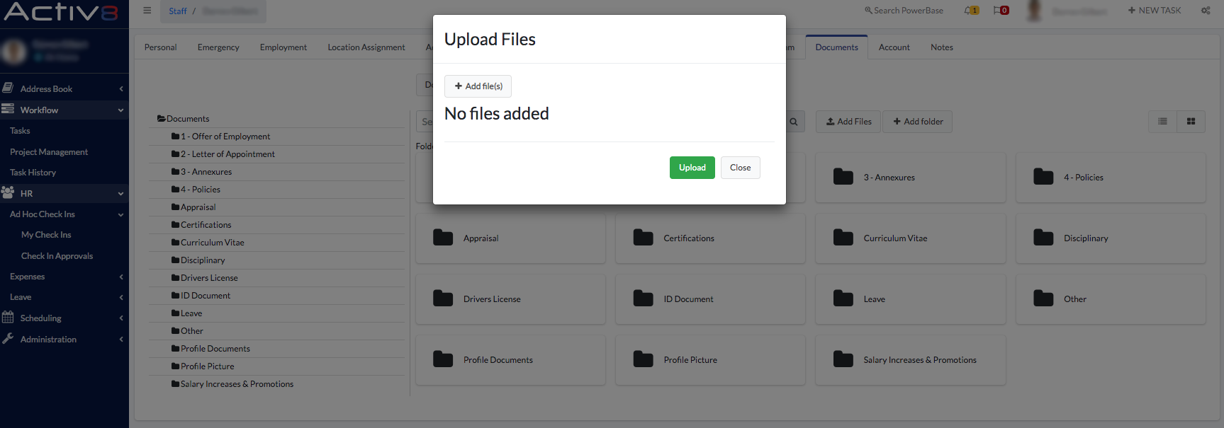 Upload Files - Activ8